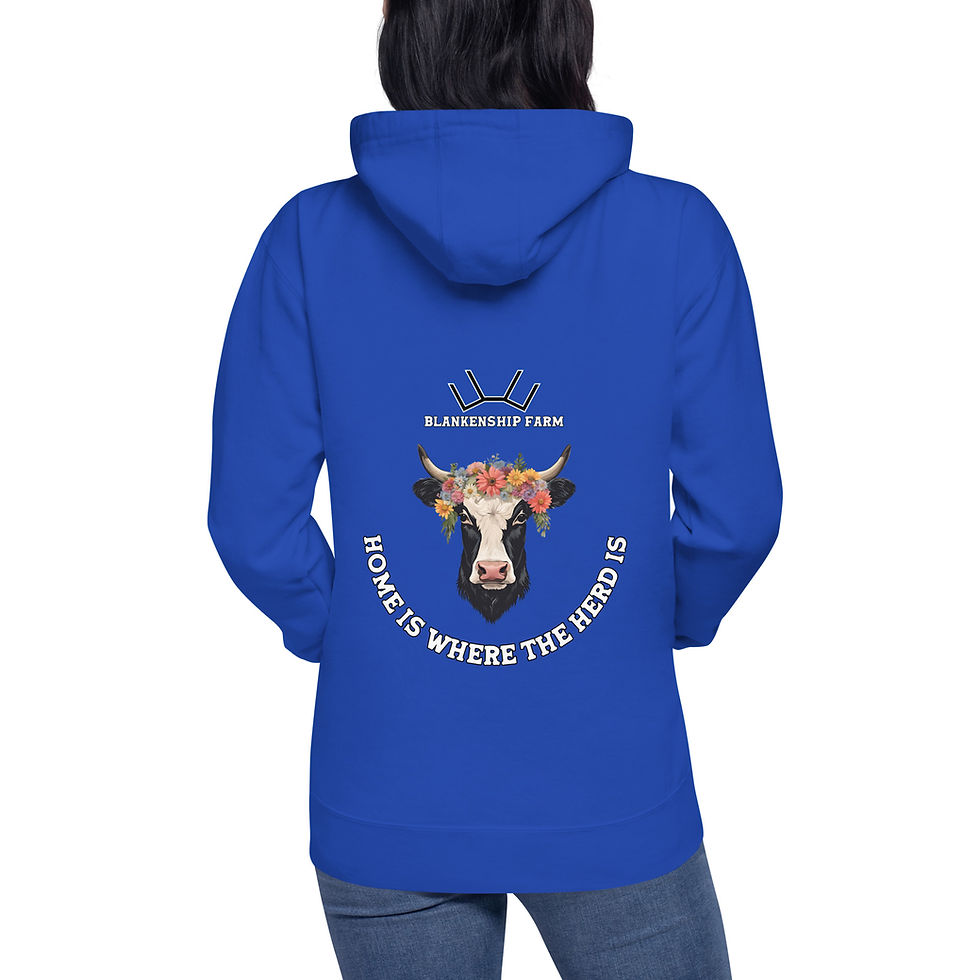 Thumbnail: Unisex_Home is Where The Herd is Hoodie_Cow_Dark Colors