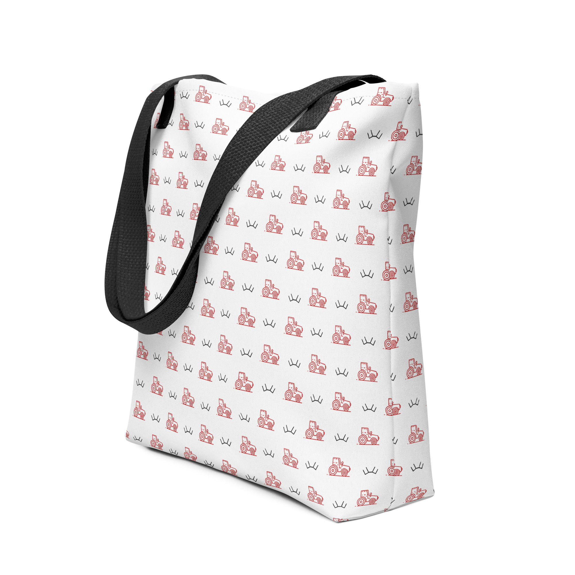 Tractor Print Bag_White