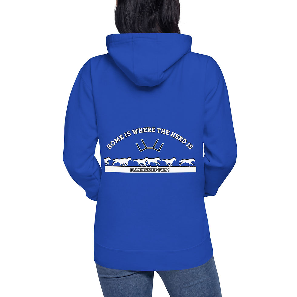Thumbnail: Unisex_Home is Where the Herd is Hoodie_Horses_Dark Colors