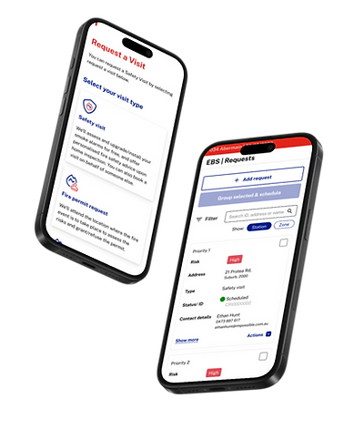Mobile mockup of booking system