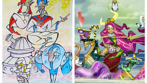 Esbossos de la Falla Rei en Jaume I de Cullera 2020