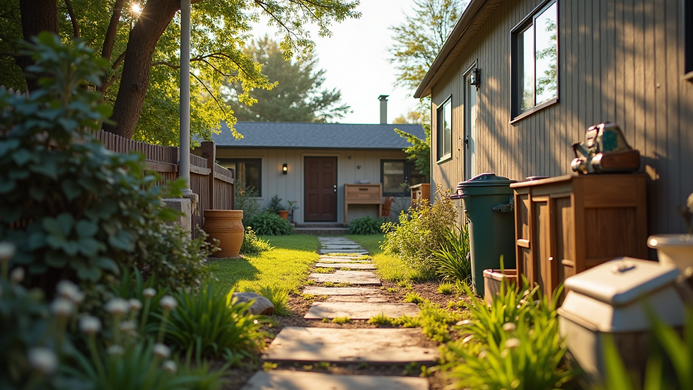 Eye-level view of a clean, organized backyard after junk removal