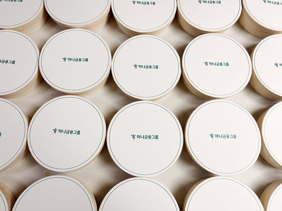 명동 조찬도시락 기업 로고 뚜껑 대량 세팅 - 도시락키친