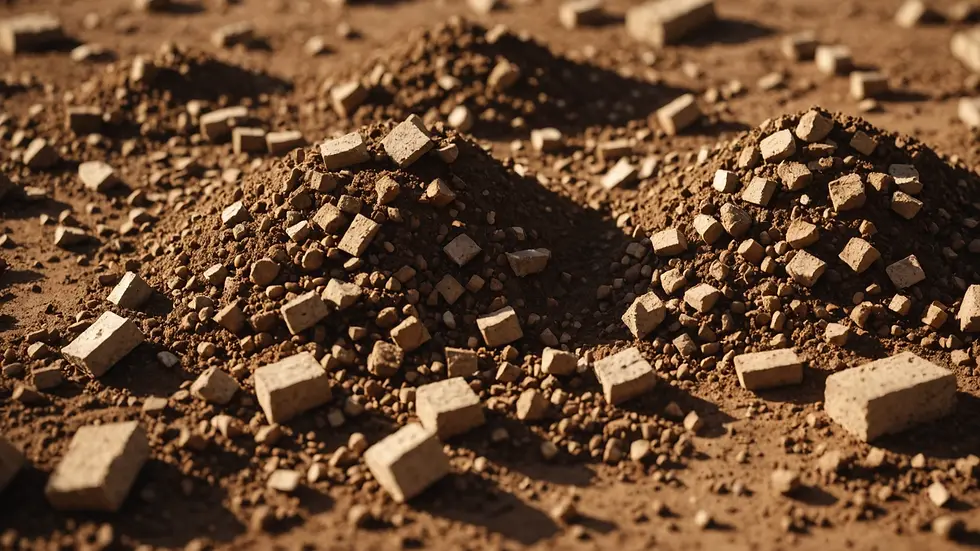 Close-up view of soil samples for construction purposes