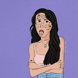 Illustration of Olivia Rodrigo by Gabriel Berm. Fanart of Sour Album cover.