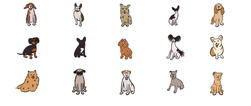 Several illustrations of Dogs by Gabriel Berm.