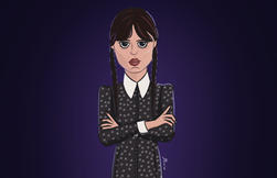 Fanart of Wednesday Addams by Gabriel Berm.