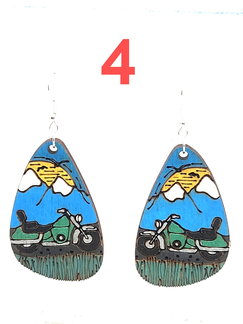 Thumbnail: Motorcycle Earrings (Choose Hardware & Color)