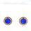 Thumbnail: Blue Round Inlay Earrings (Choose Hardware & Wood)