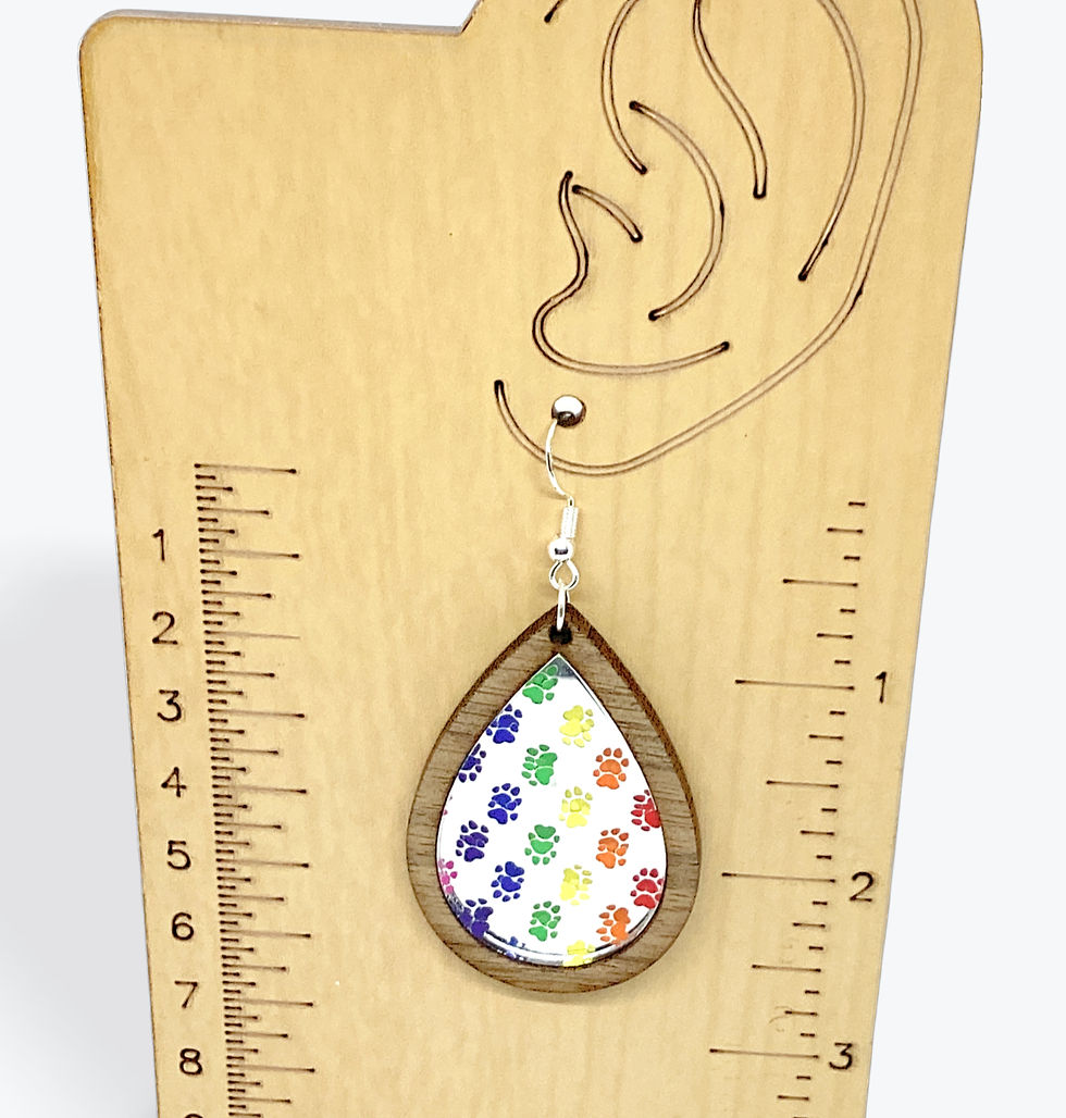 Thumbnail: Mirror Inlay Pawprint Earrings