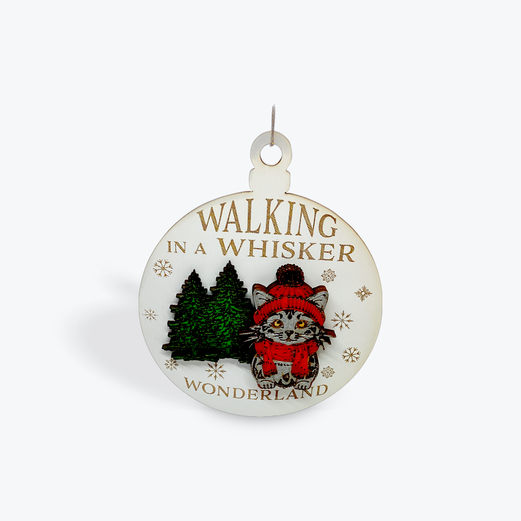 Walking in a whisker wonderland ornament