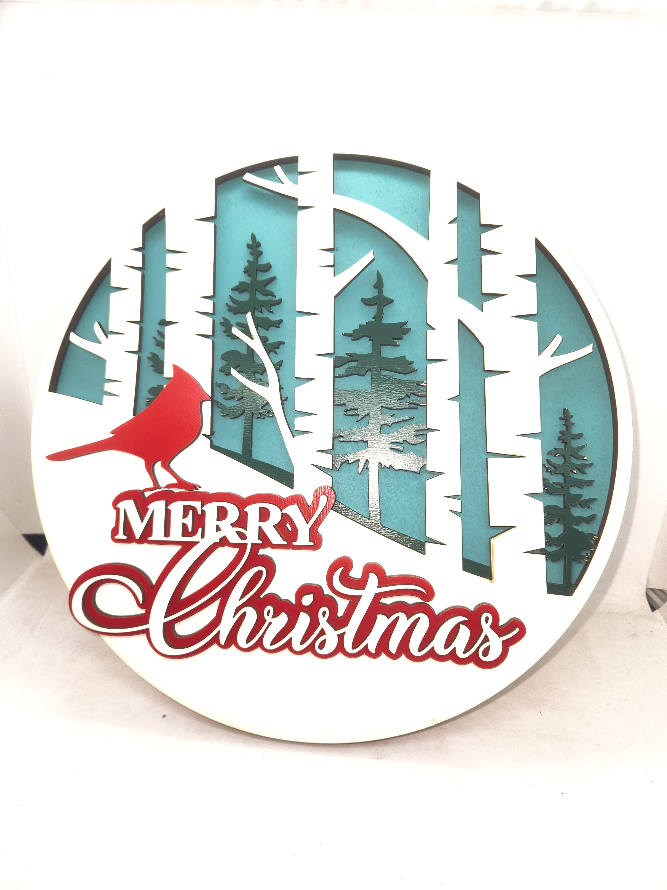 11.5 Inch Christmas Cardinal Round