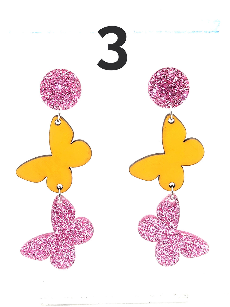 Thumbnail: Double Butterfly Earrings (Choose Color Combo)