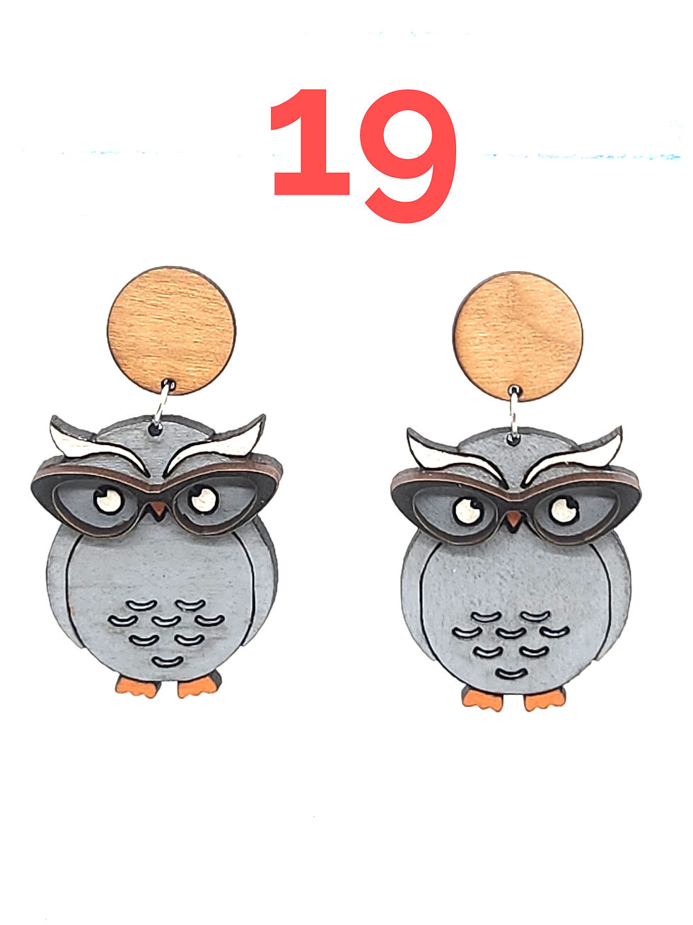 Thumbnail: Wise Owl Earrings Post Top (Choose Color)