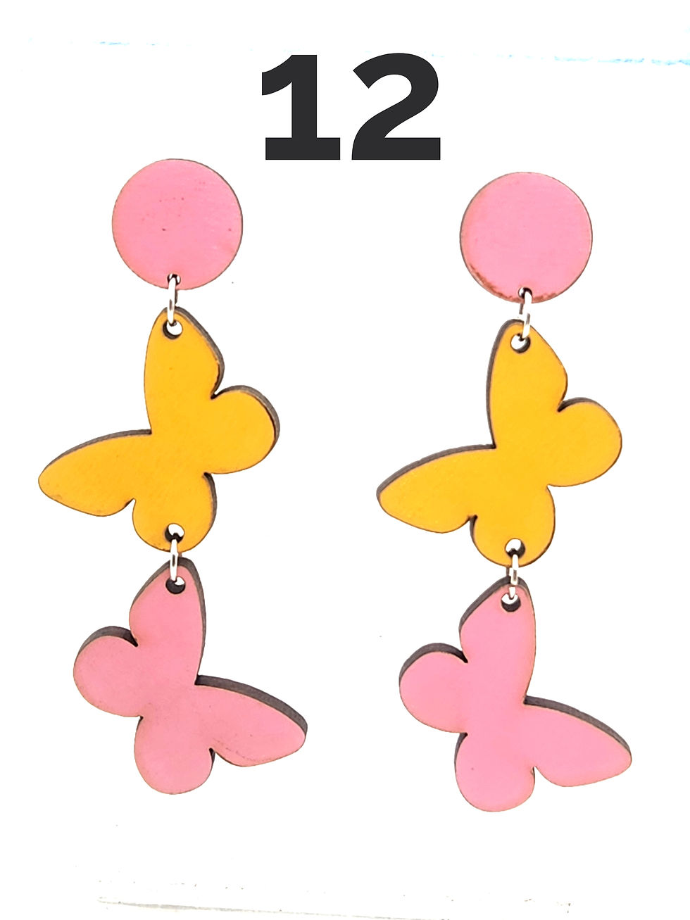 Thumbnail: Double Butterfly Earrings (Choose Color Combo)