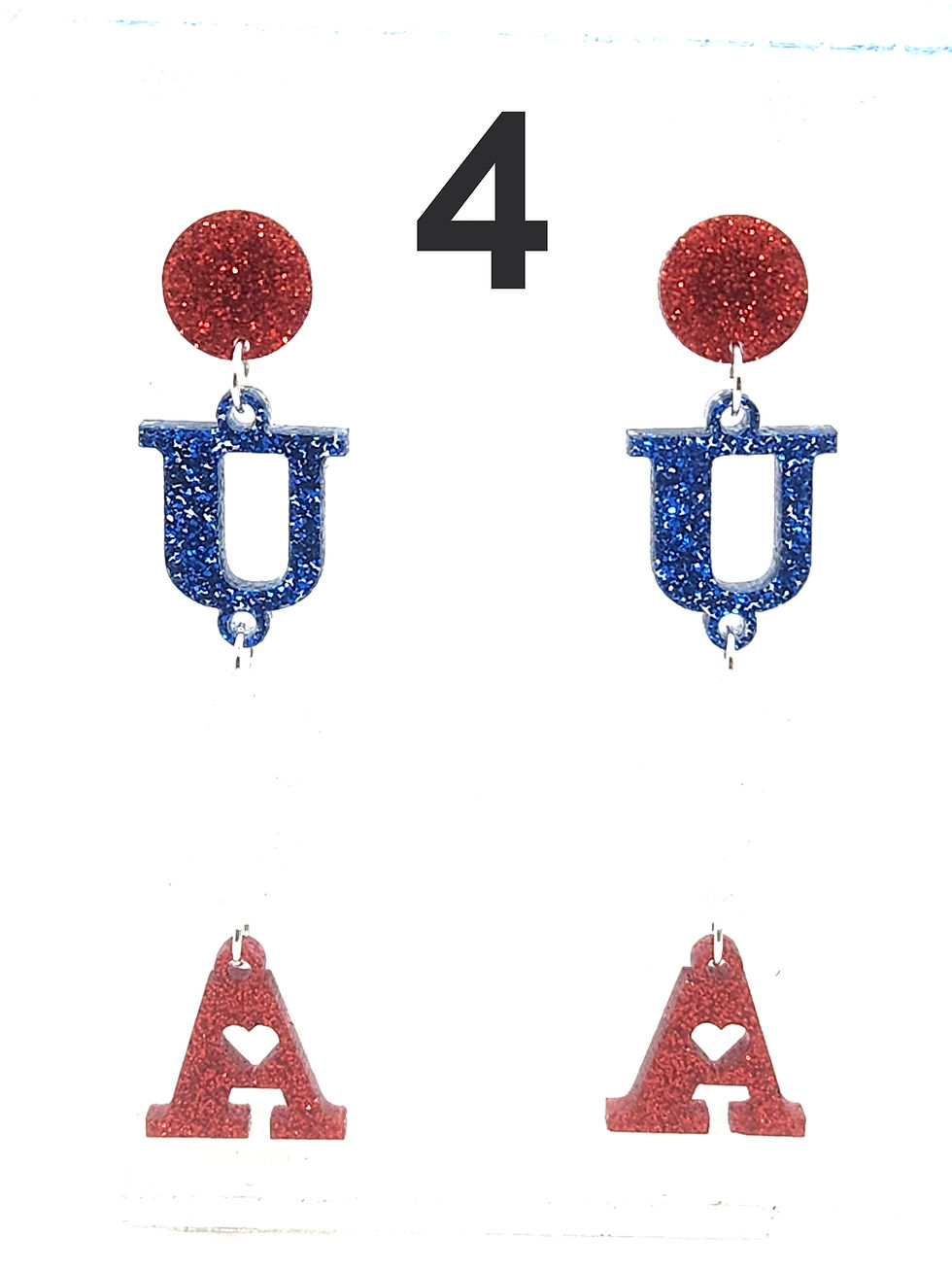 Thumbnail: USA Dangle Earrings (Choose Color Combo & Hardware)