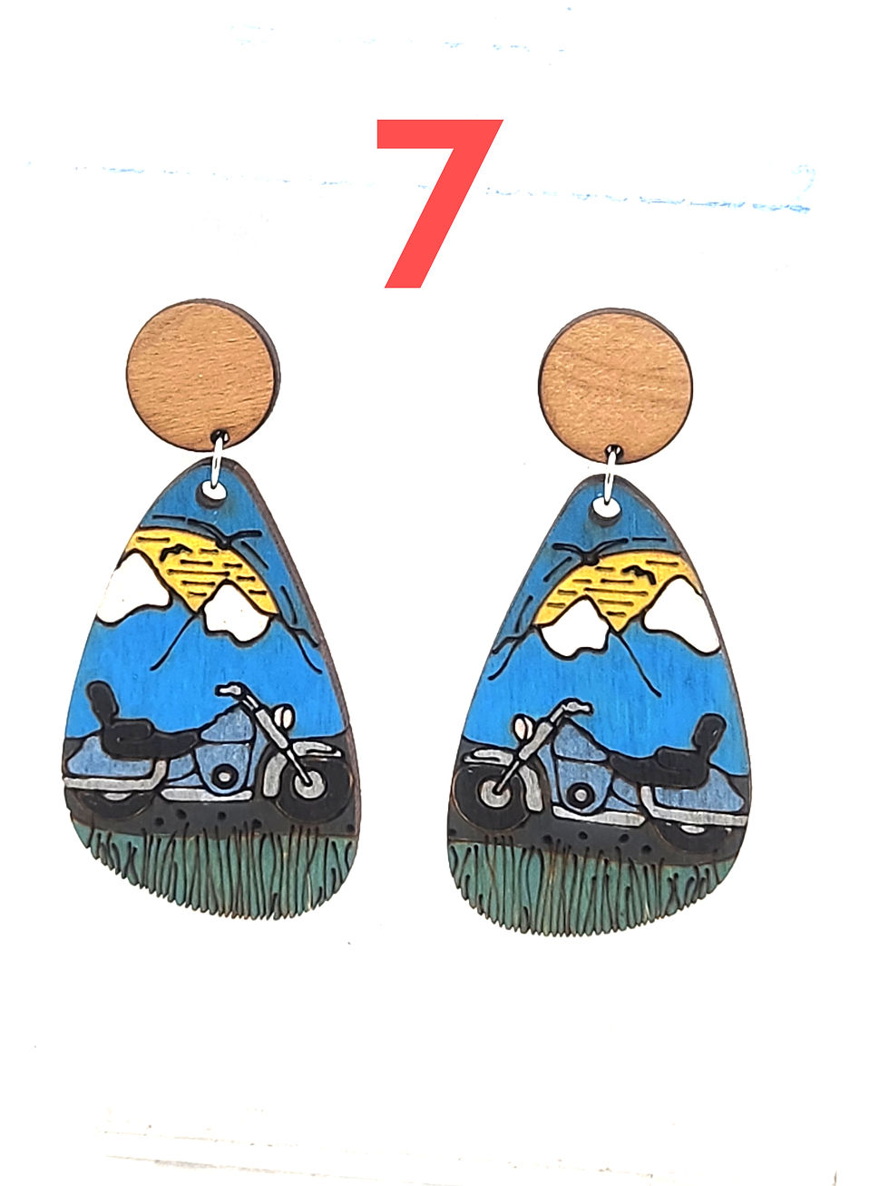 Thumbnail: Motorcycle Earrings (Choose Hardware & Color)