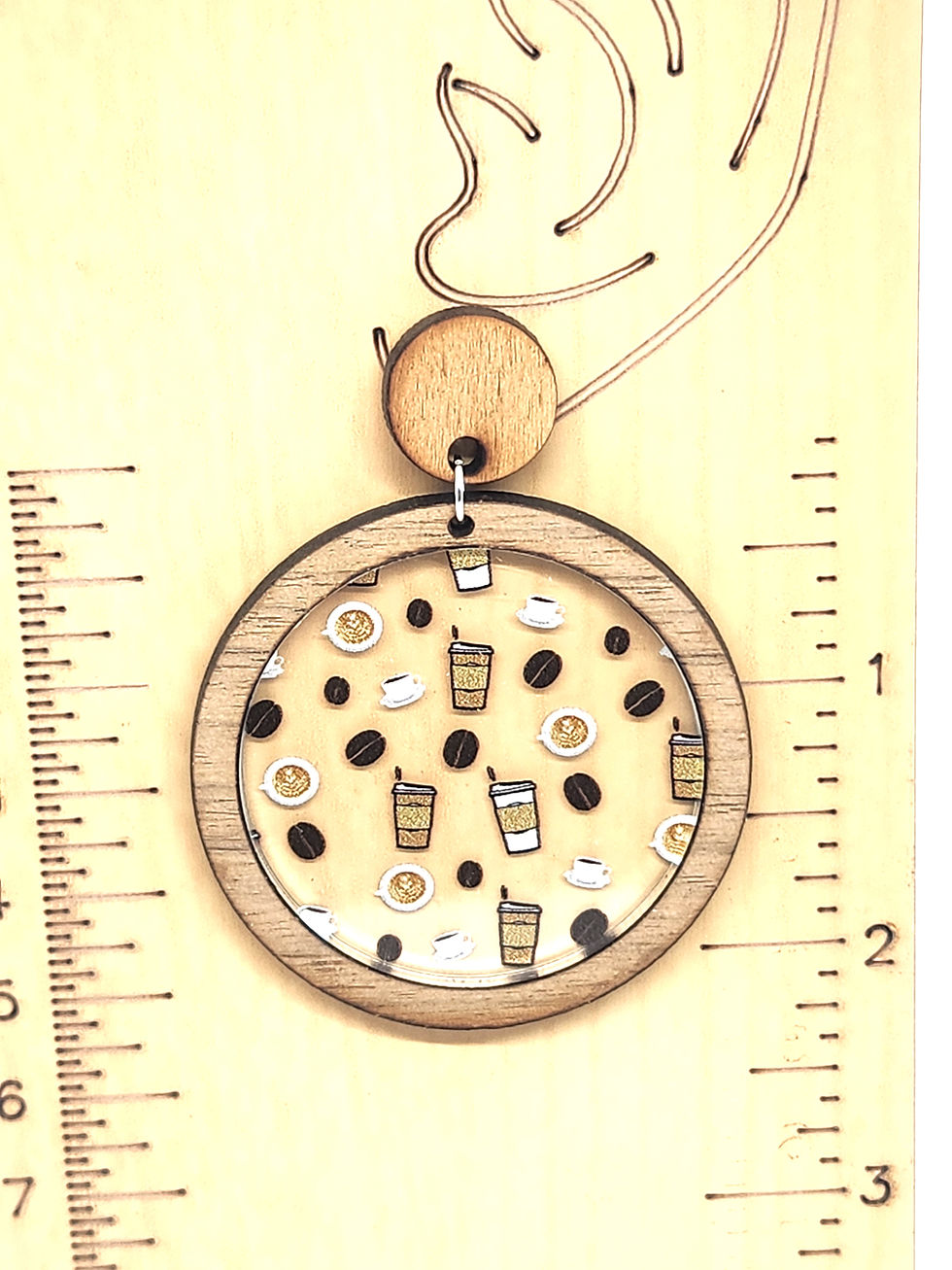 Thumbnail: Coffee Inlay Earrings (Choose Size & Hardware)