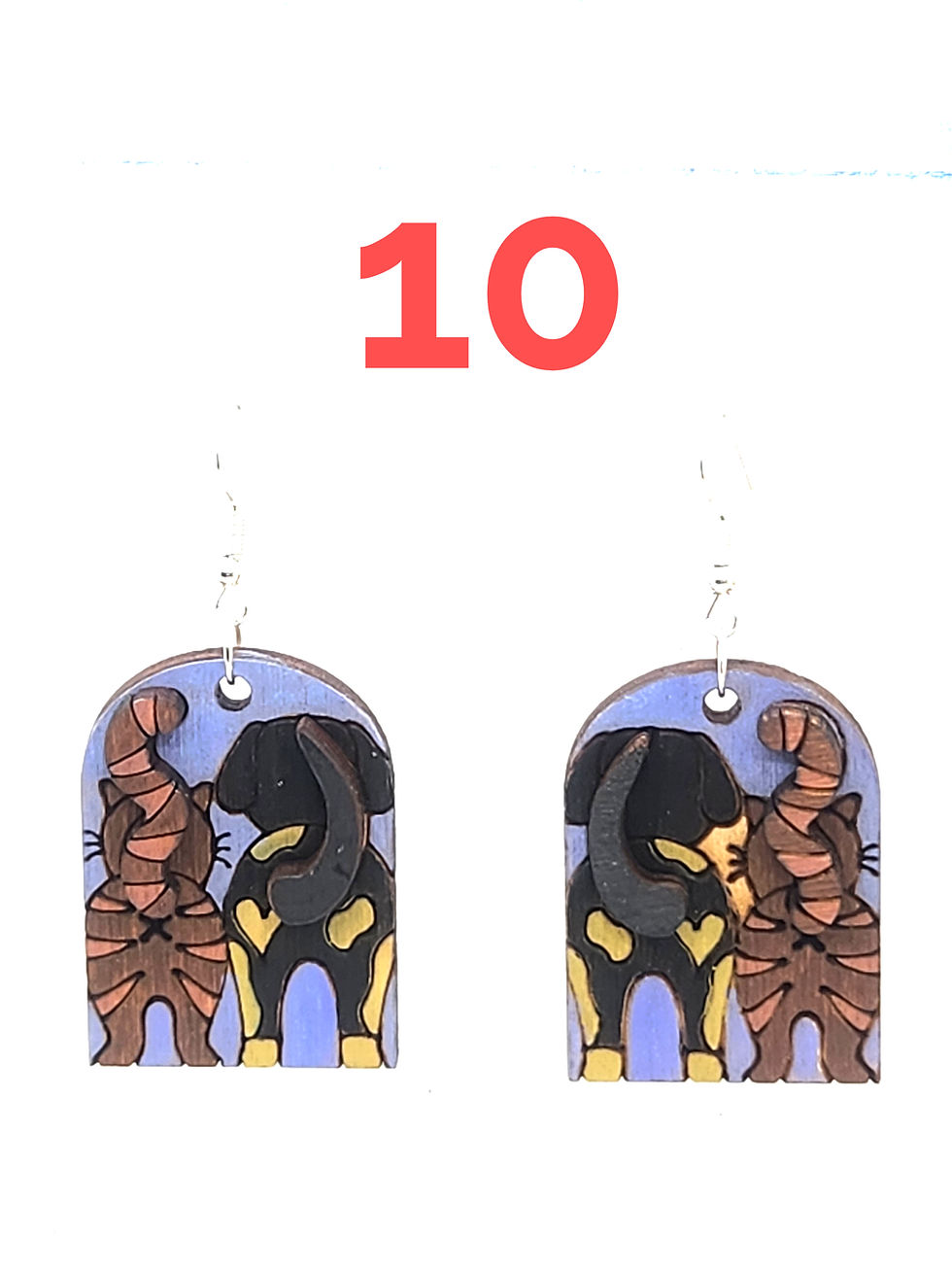 Thumbnail: Dog & Cat Tails Earrings (Choose Hardware & Color)