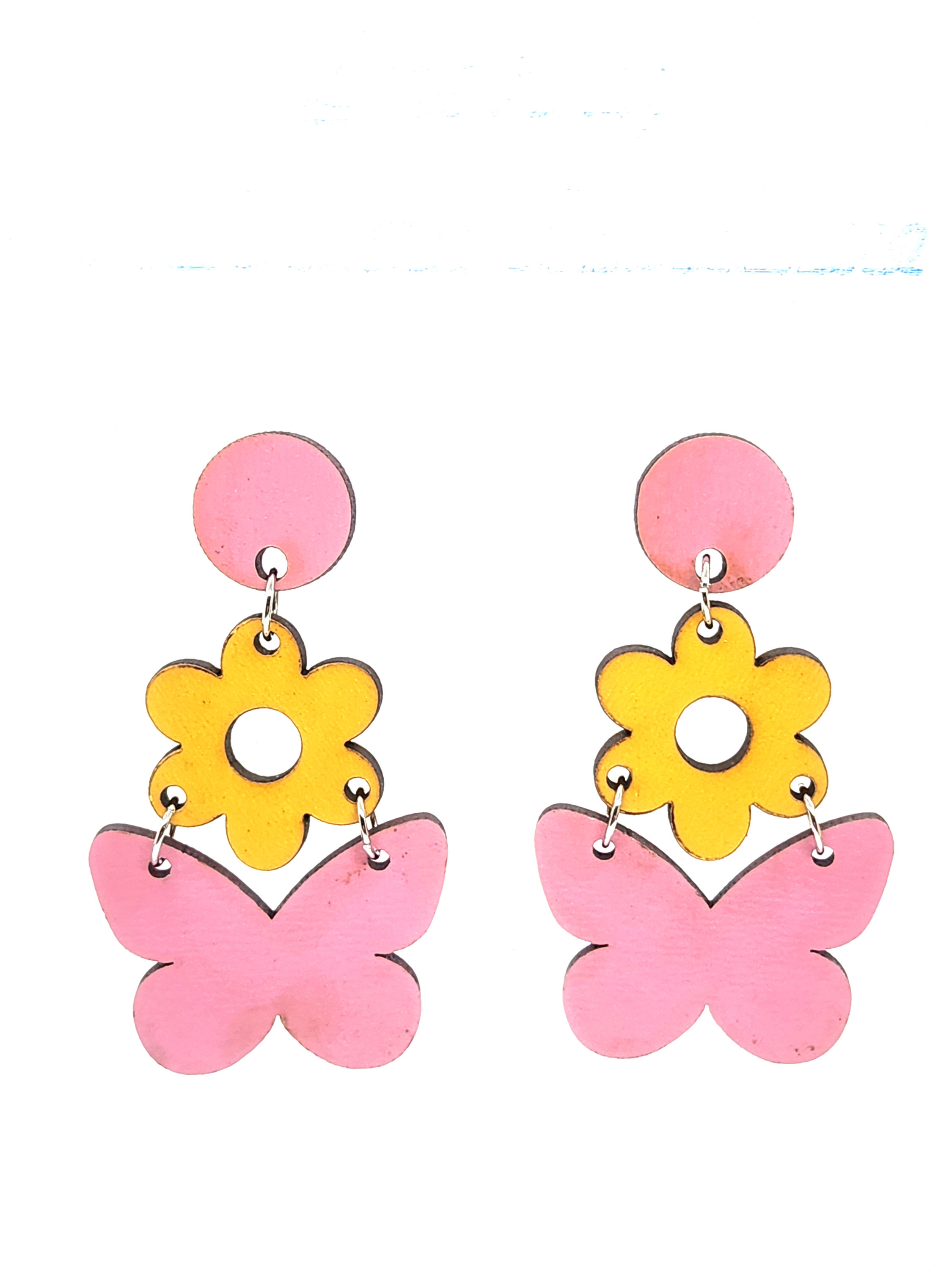 Butterfly & Flower Earrings (Choose Color)