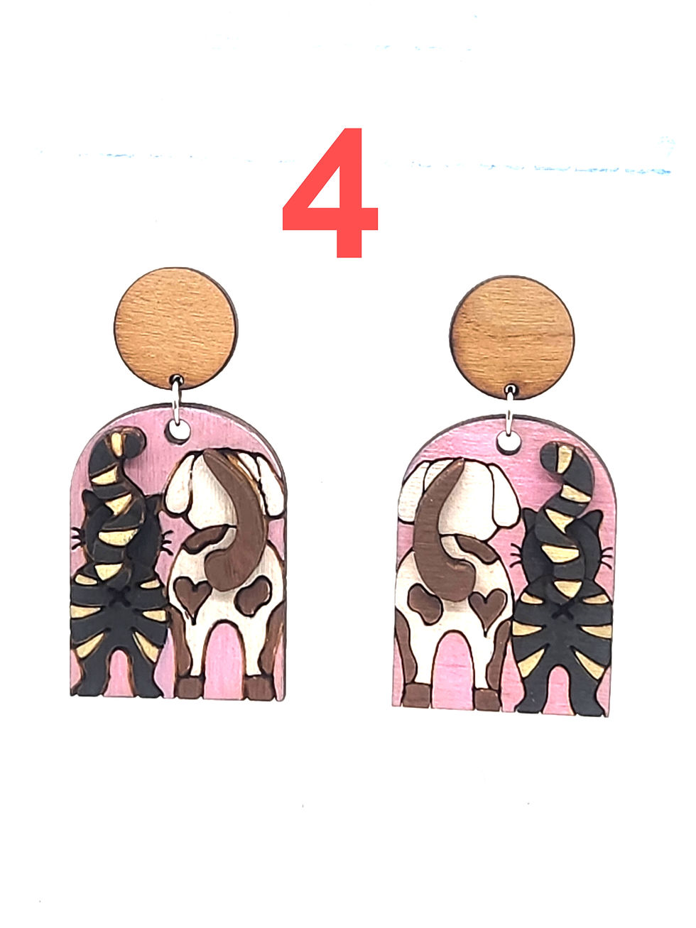 Thumbnail: Dog & Cat Tails Earrings (Choose Hardware & Color)