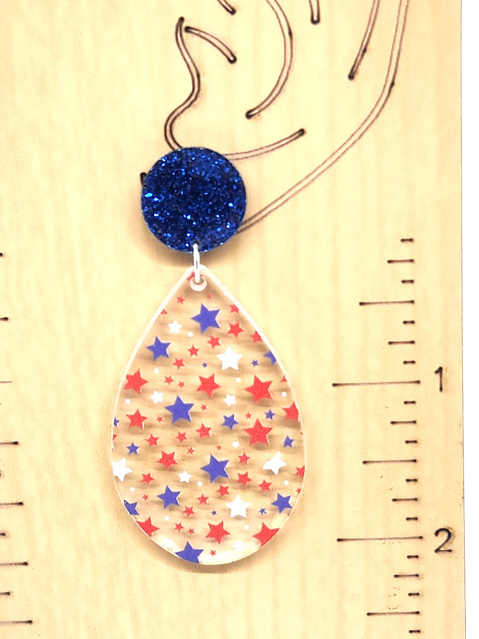 Thumbnail: Clear Teardrops with Stars (Choose Hardware)