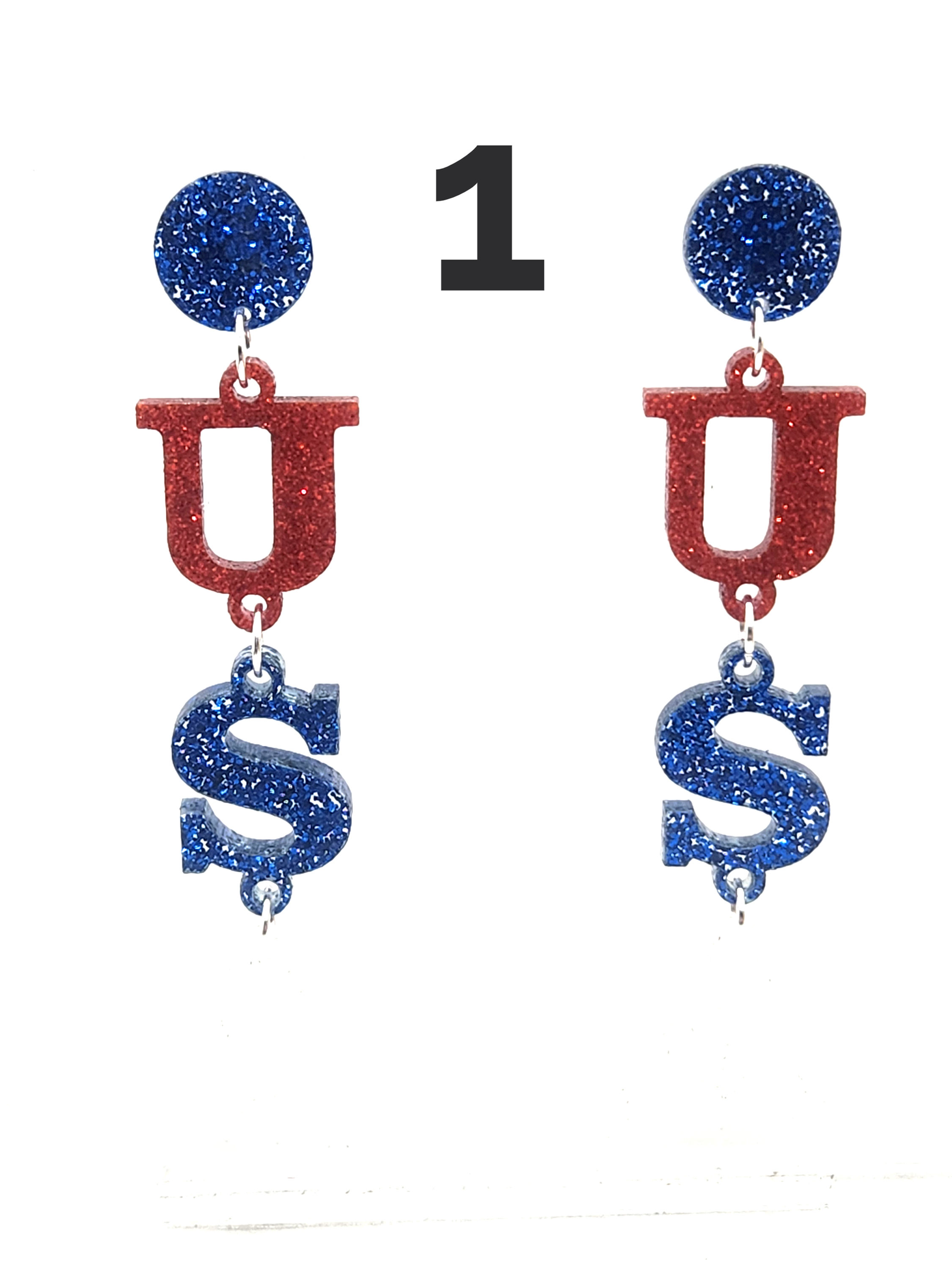 USA Dangle Earrings (Choose Color Combo & Hardware)