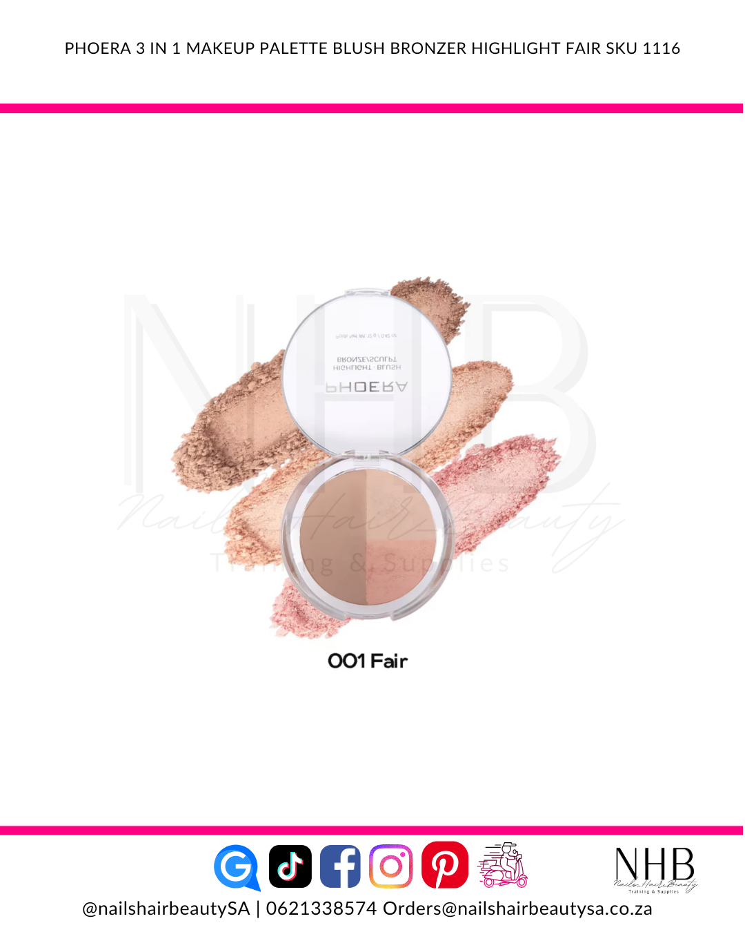 PHOERA 3 in 1 MAKEUP PALETTE Blush Bronzer Highlight
