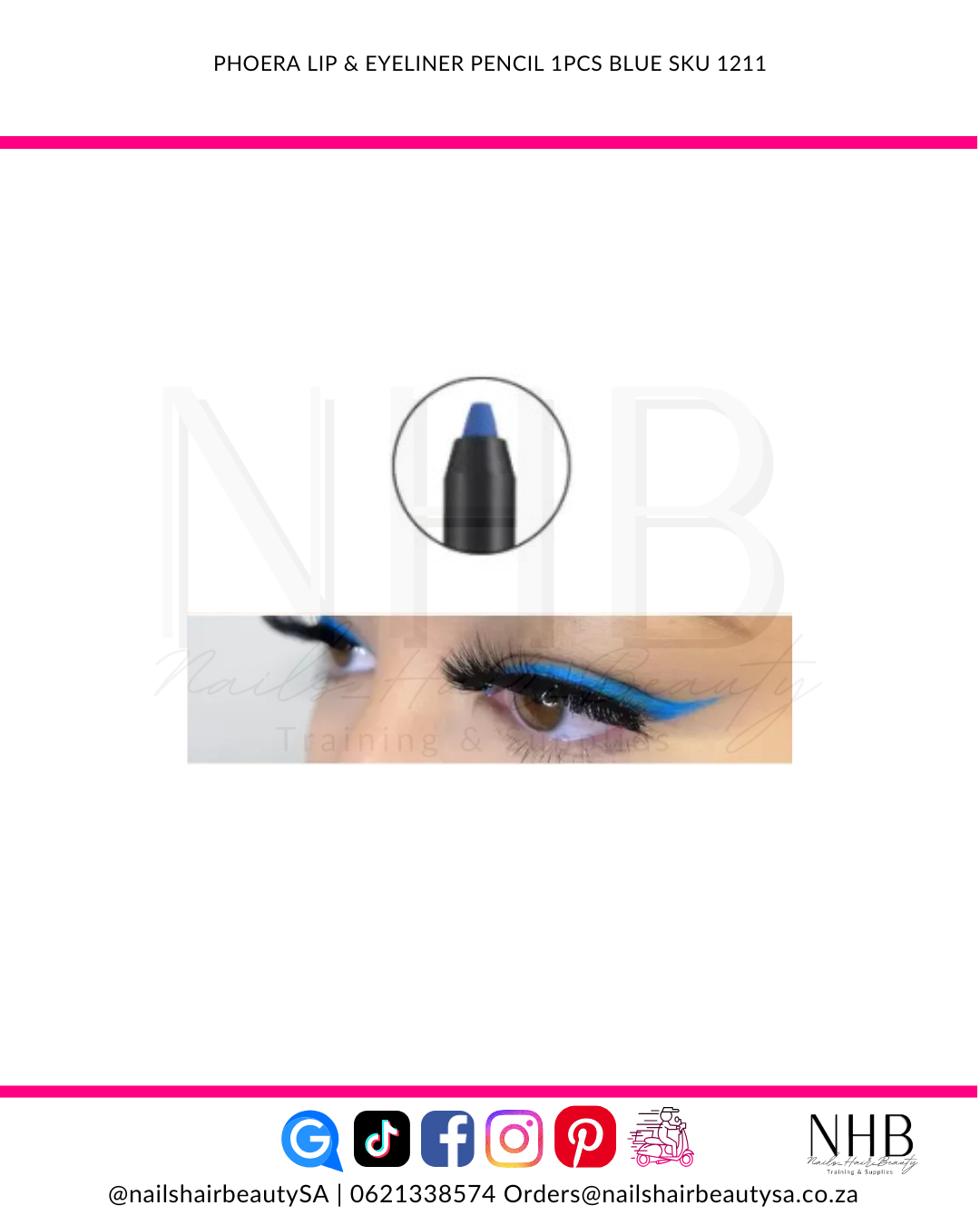 PHOERA Lip & Eyeliner Pencil 1pcs Blue