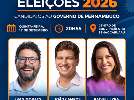 Rádio Cultura realiza debate com Ivan Moraes, João Campos e Raquel Lyra em Caruaru