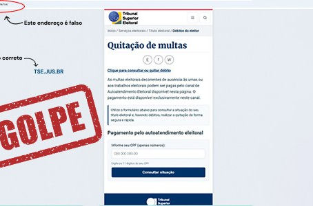 TSE alerta para golpe com cobrança para regularização de pendências eleitorais