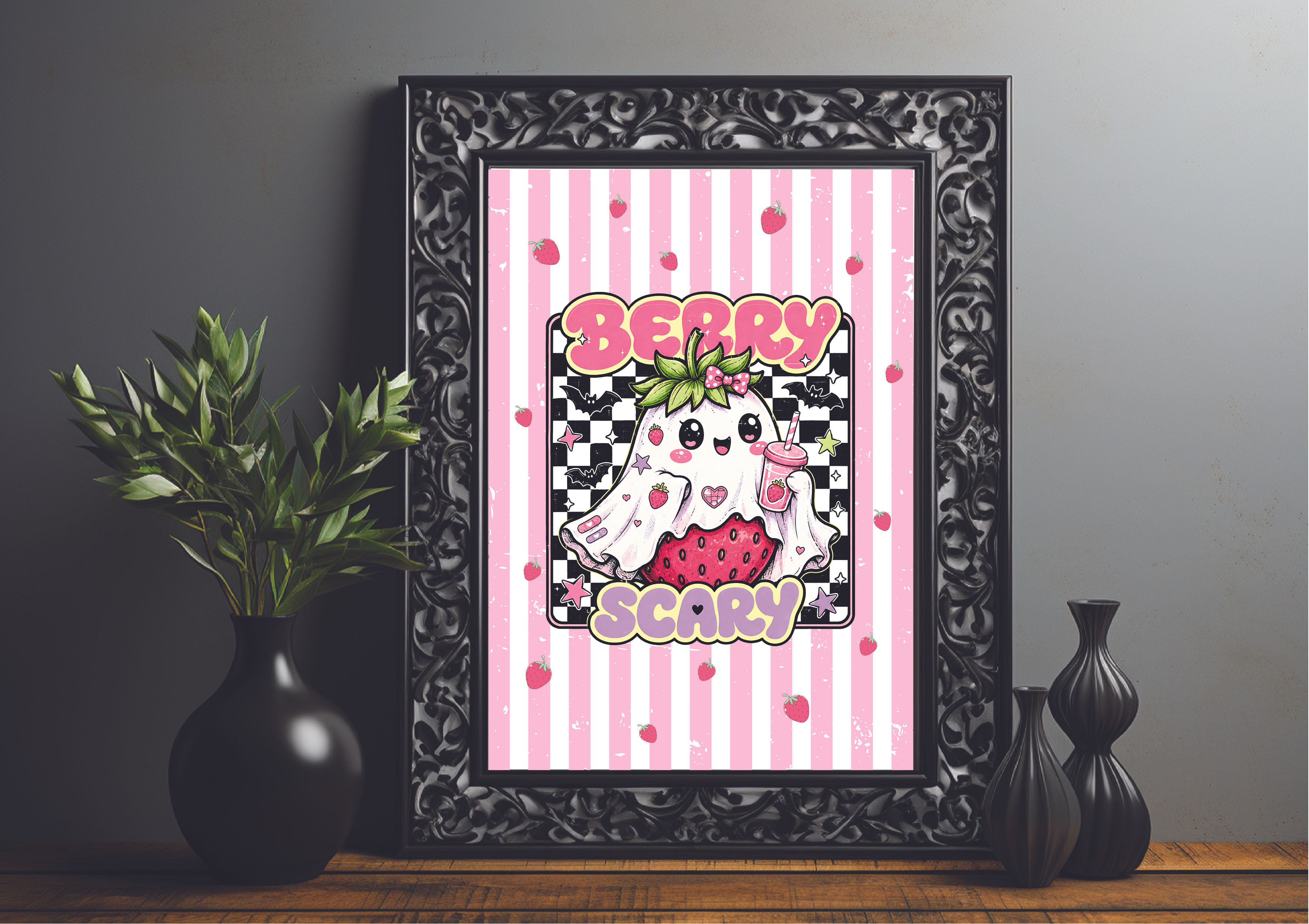 Berry scary Pastel Halloween Print A4, A5, A3