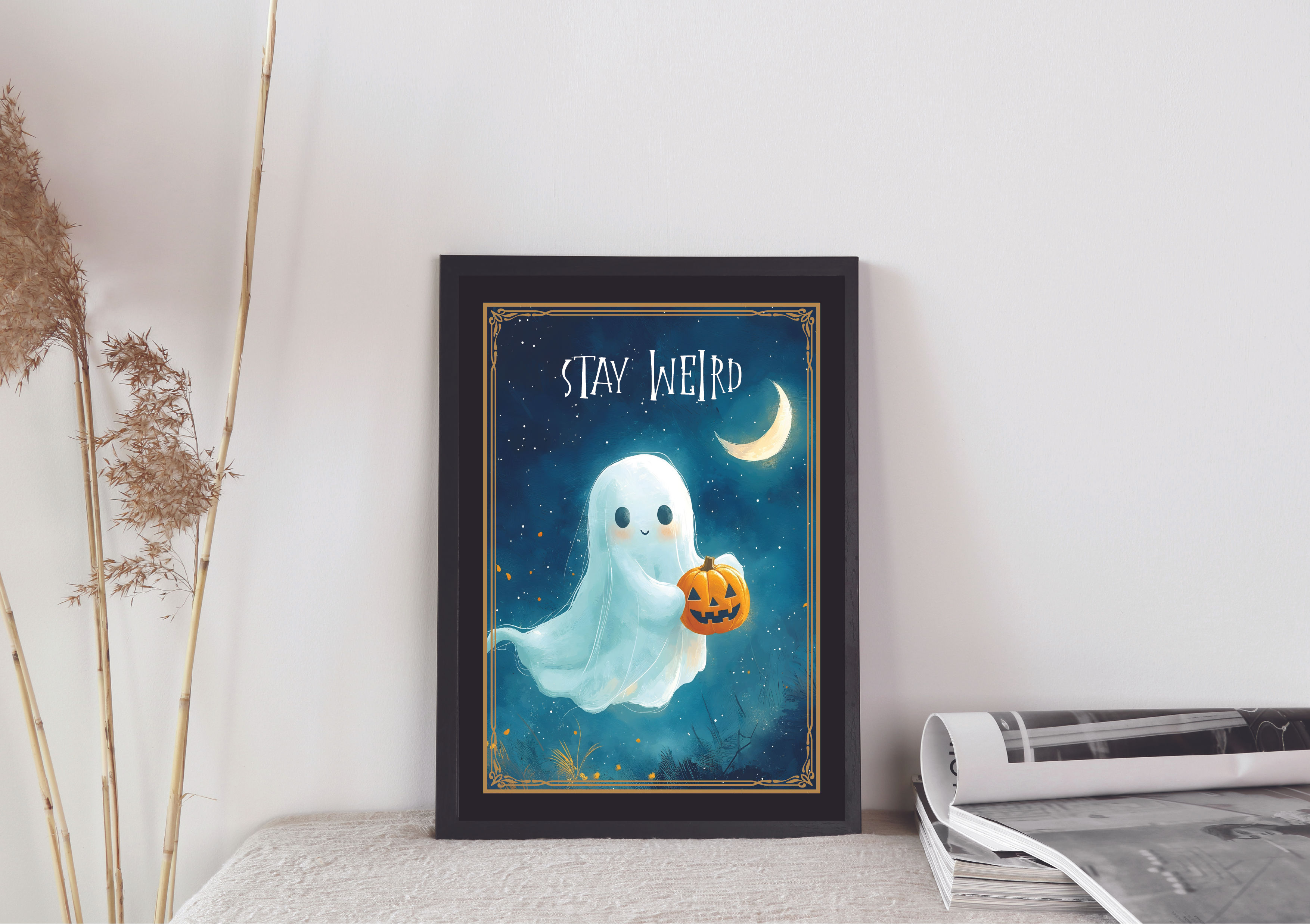Stay weird cute ghost gothic Print A4, A5, A3