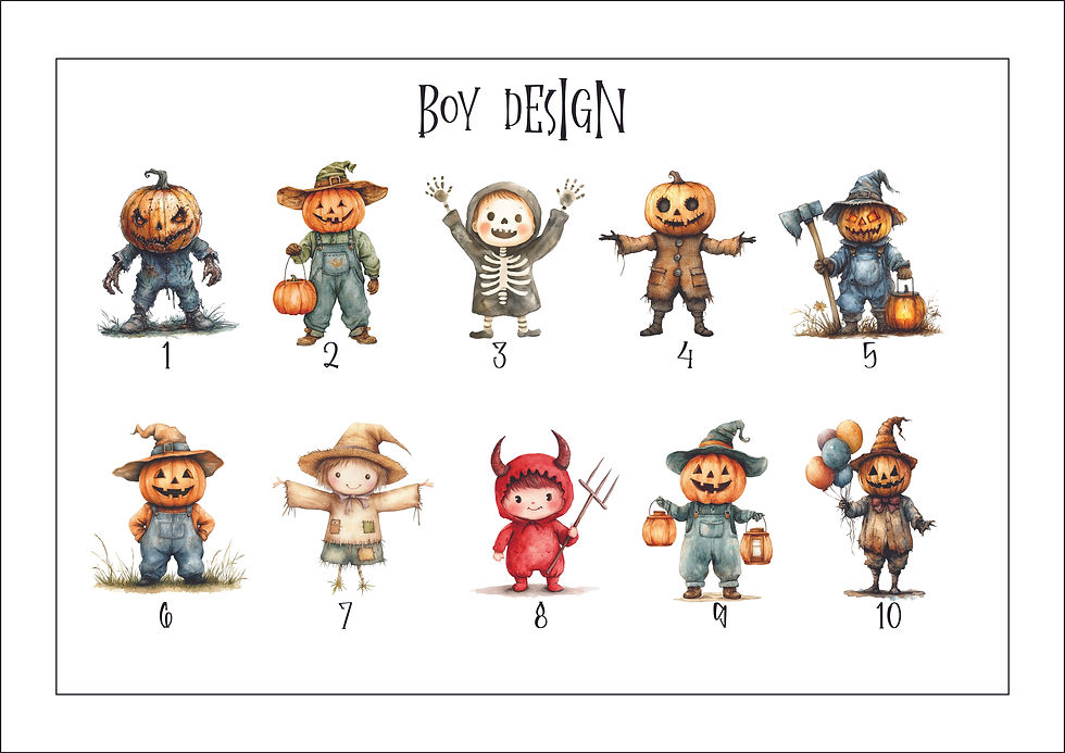 Thumbnail: Spooky Halloween family Personalised illustration print A4, A5 or A3 
