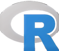 Logo for R, a statistical programming language.