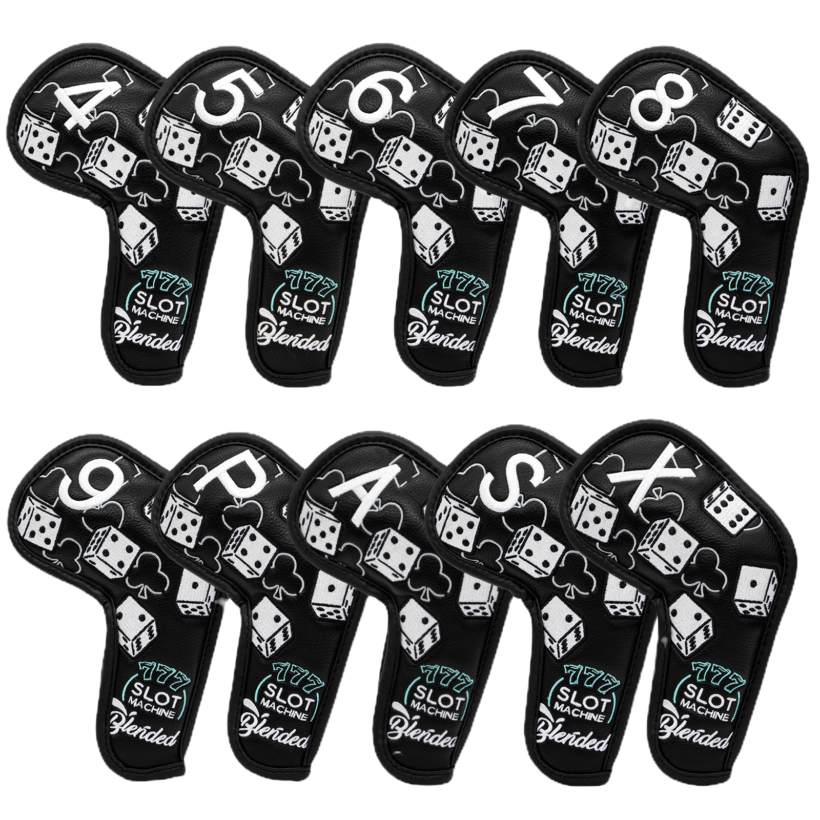 Golf Iron Covers Slot Machine 777 Set 10 Pcs Easy High-Quality