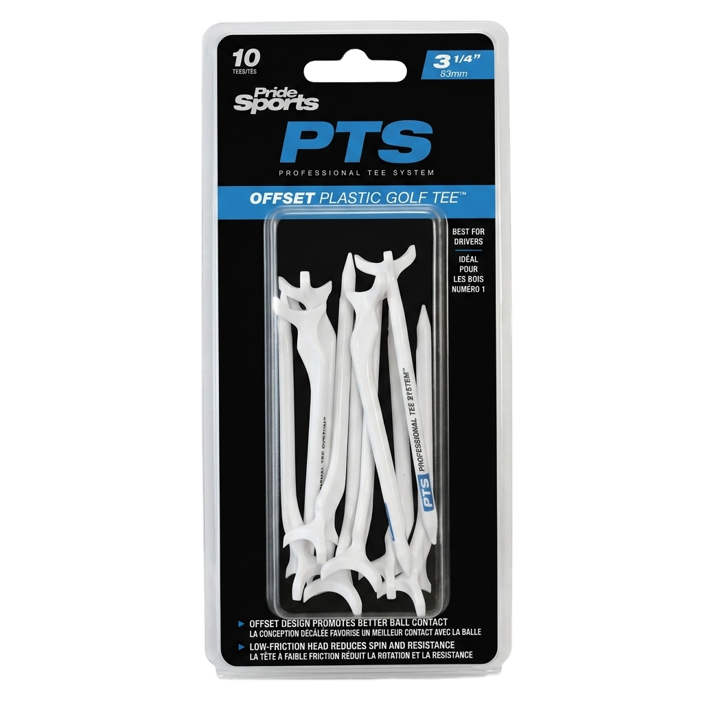 PTS OFFSET PLASTIC GOLF TEES 3 1/4 10 COUNT