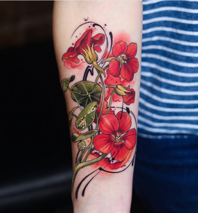 water color tattoo (flowers)