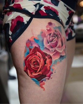 water color tattoo (roses)