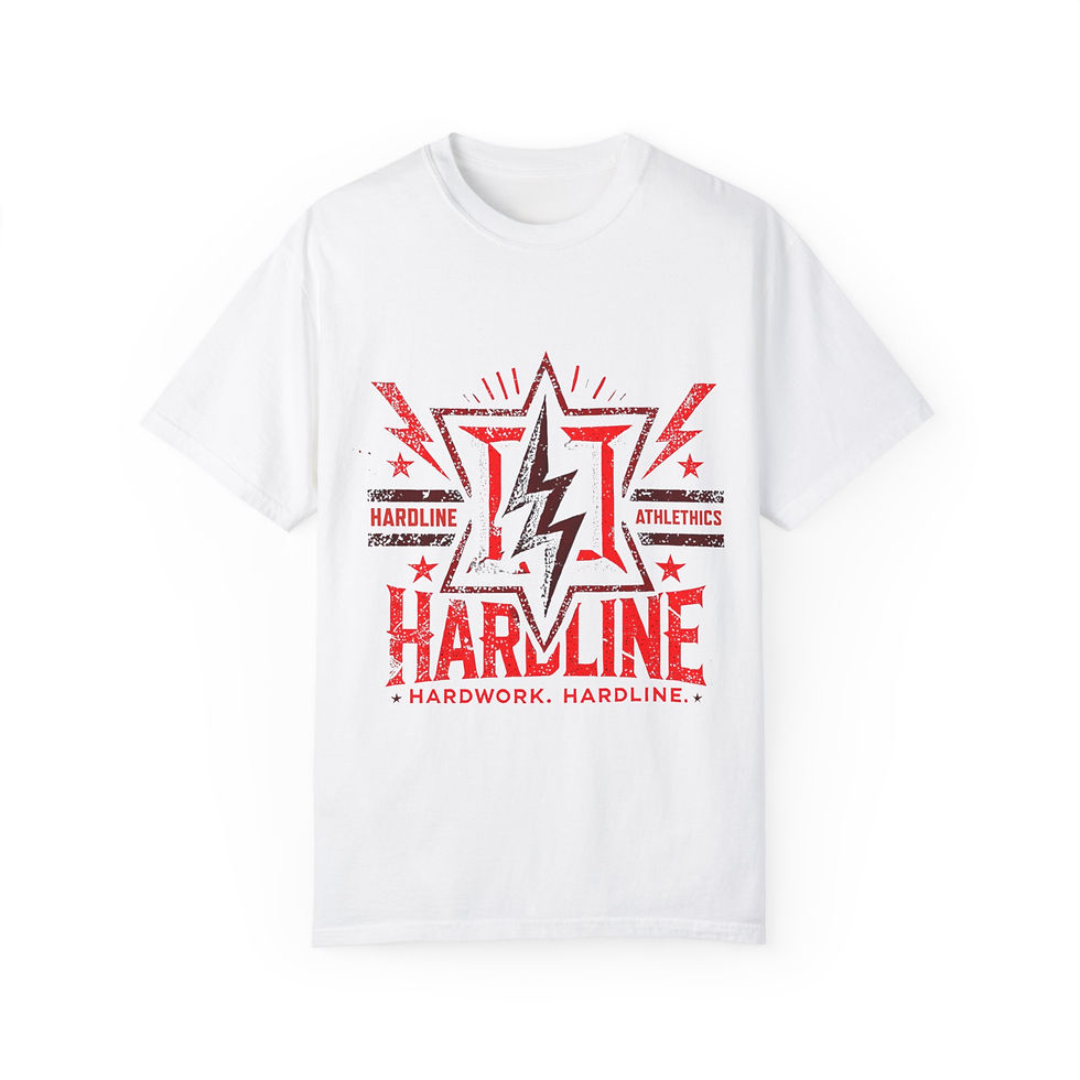 Hardline Athletics Unisex Garment-Dyed T-Shirt - Retro Style Hardwork Tee