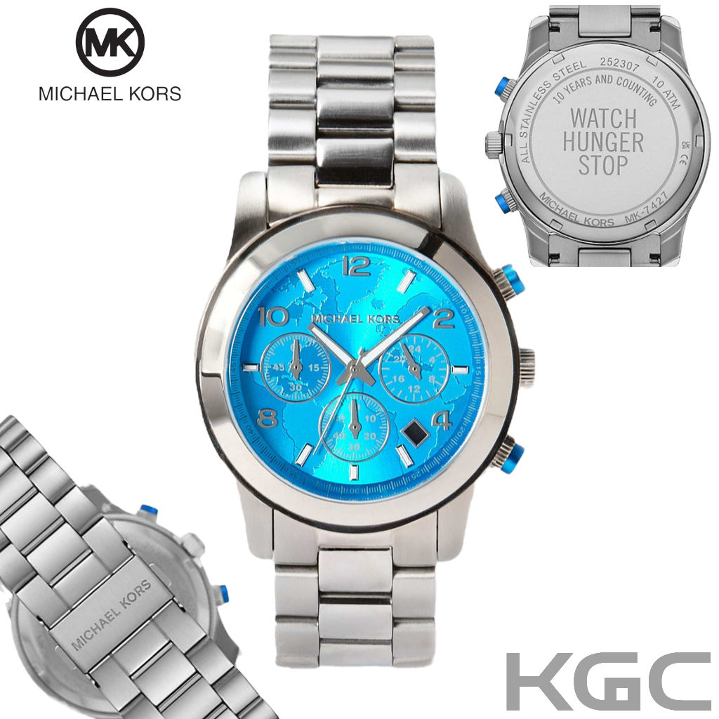 Michael Kors Runway Stop Hunger Blue Dial Watch