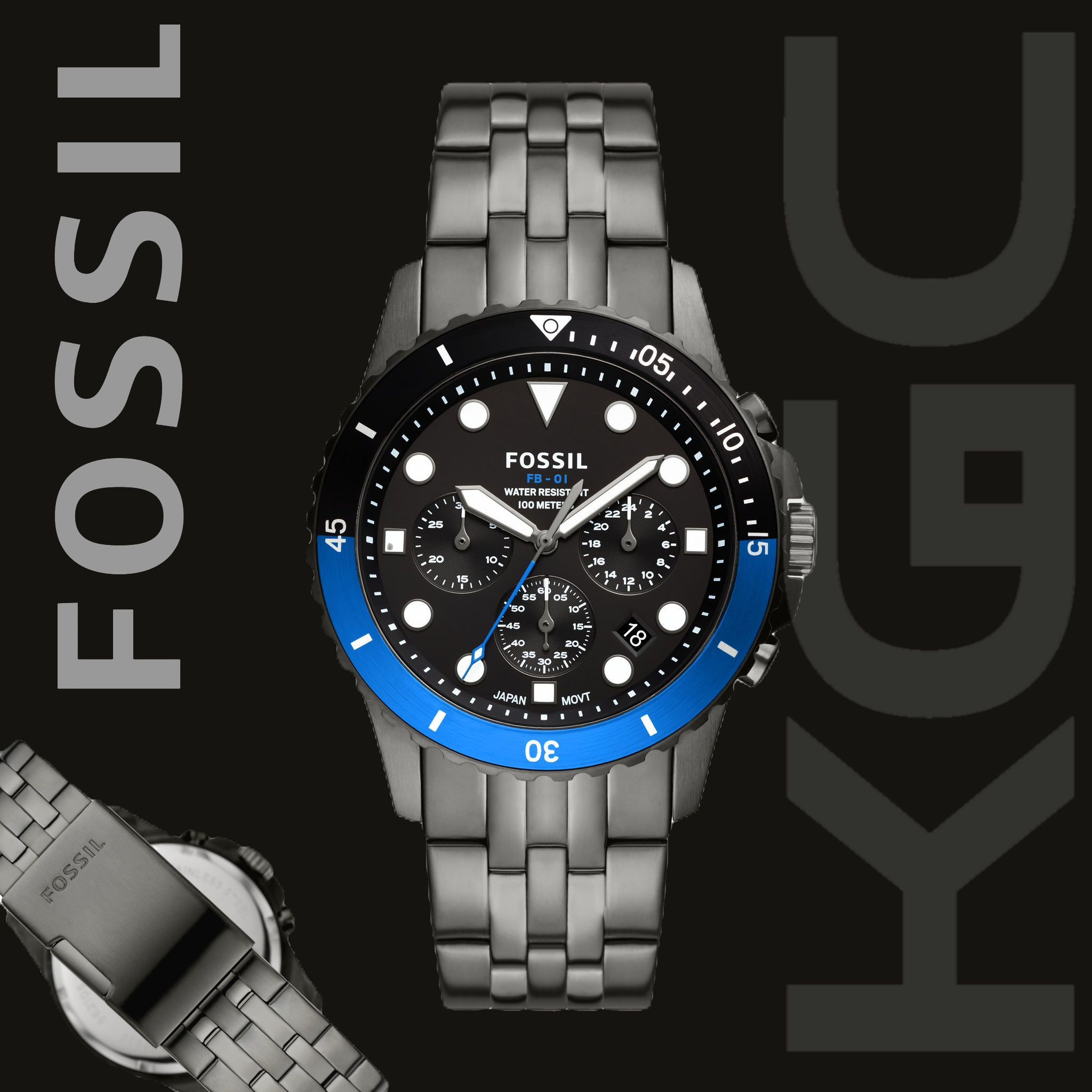 Fossil Chronograph Smoke Stainless Steel FS5835
