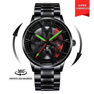 NEKTOM VIP Client Steel Strap Spinning Luminous Car Wheel Watch