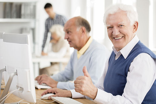 Seniors learning computers