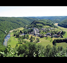 panorama uitzicht over ons dorp Frahan, waar bed and breakfast Forêt d'animaux ligt en de 2 vakantiehuizen van Forêt d'animaux