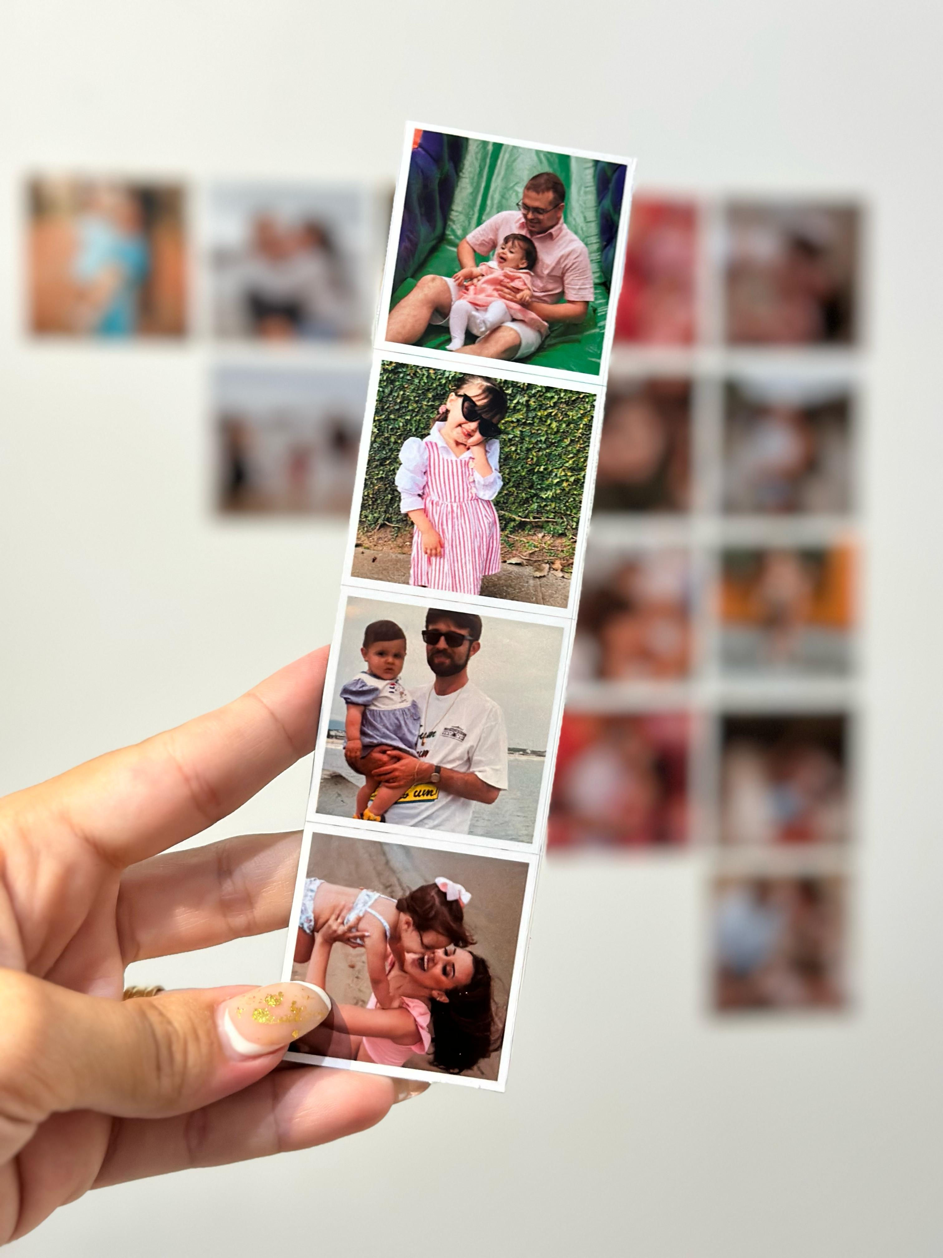 Kit com 12 fotos imantadas em estilo tirinhas 4.5cm X 15cm