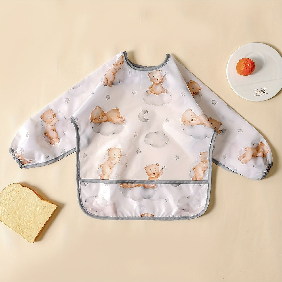 Thumbnail: 1 Pc Waterproof Baby Bibs Cute Infant Eating Child Drawing Long Sleeve Apron Sel