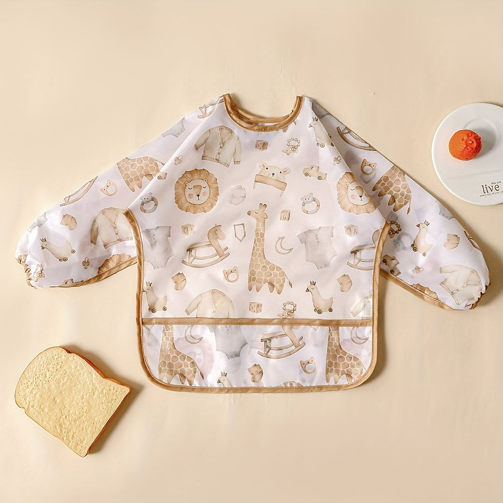 Thumbnail: 1 Pc Waterproof Baby Bibs Cute Infant Eating Child Drawing Long Sleeve Apron Sel
