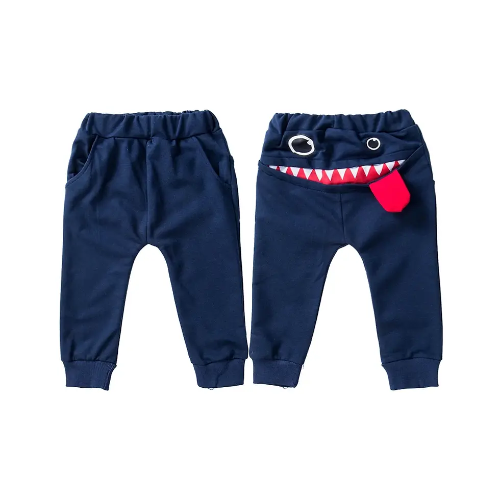 Thumbnail: Casual Baby Children Pants Toddler Boys Girls Cute Big Mouth Monster Trousers Co