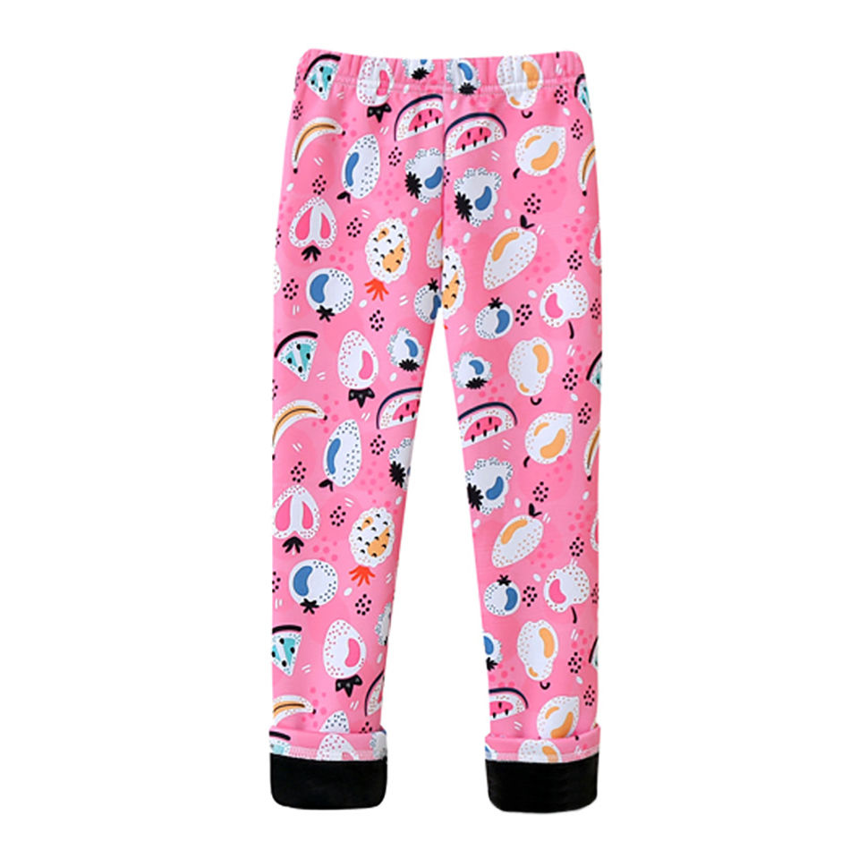 Thumbnail: Girls Warm Plush Long Pants for Autumn Spring Cartoon Butterfly Striped Soft Coz